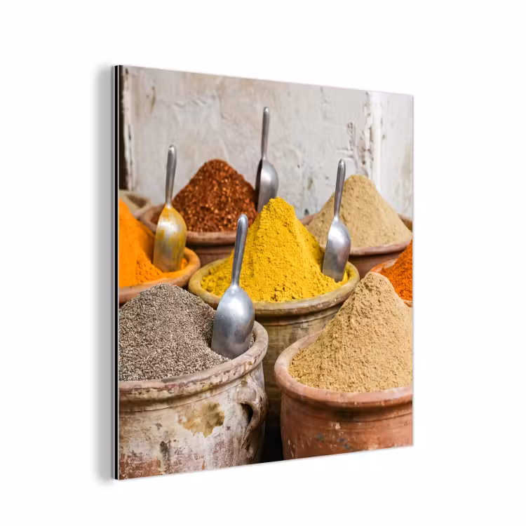 Alu-Dibond-Bild - Gewürze – Gläser – Orientalisch - Kruiden - Potten - Oosters aluminium wit klein