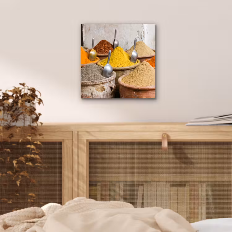 Alu-Dibond-Bild - Gewürze – Gläser – Orientalisch - Kruiden - Potten - Oosters aluminium wit klein