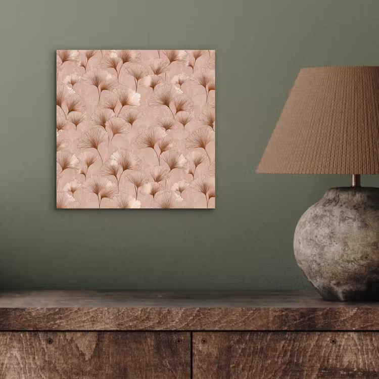 Ginkgo - Patroon - Roze aluminium wit klein 46 -sfeer2