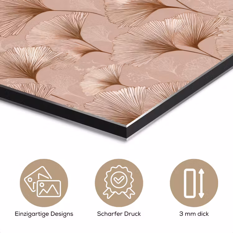 Ginkgo - Patroon - Roze aluminium wit klein 46 -closeup_DE