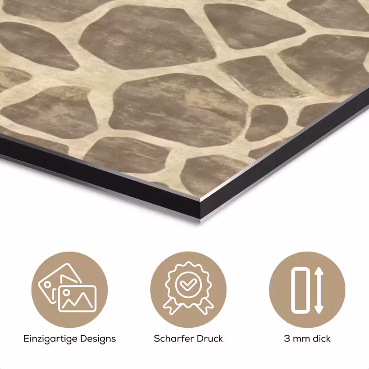 Giraf - Patroon - Beige - Bruin aluminium wit klein 46 -closeup_DE