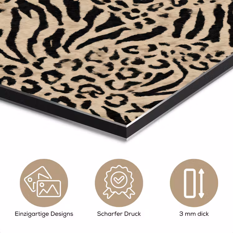 Giraf - Zebra - Motief - Bruin aluminium wit klein 46 -closeup_DE