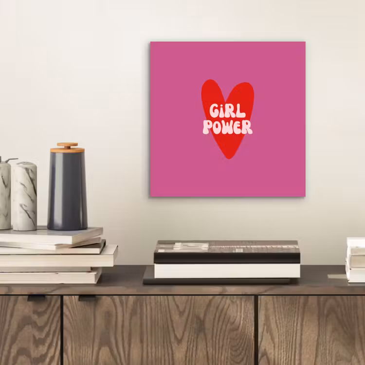 Girl power - Hart - Roze - Rood aluminium wit klein -sfeer1
