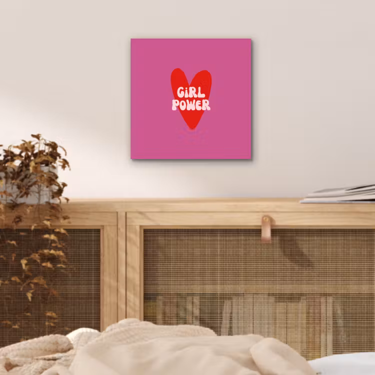Girl power - Hart - Roze - Rood aluminium wit klein -sfeer3