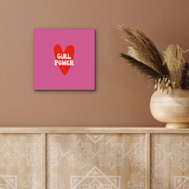 Girl power - Hart - Roze - Rood aluminium wit klein -sfeer4