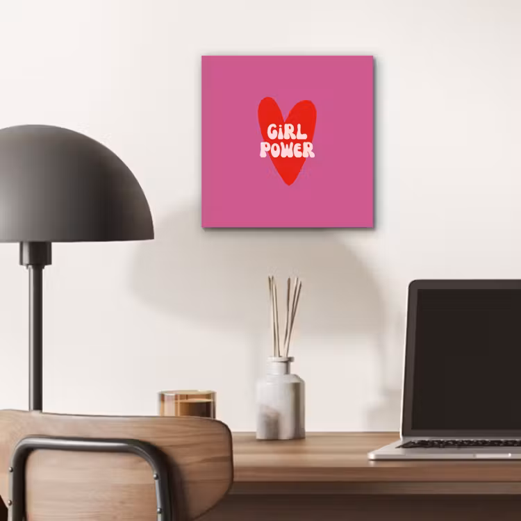 Girl power - Hart - Roze - Rood aluminium wit klein -sfeer5