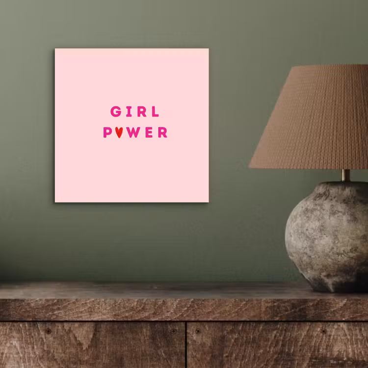 Girl power - Roze - Hartje aluminium wit klein -sfeer2