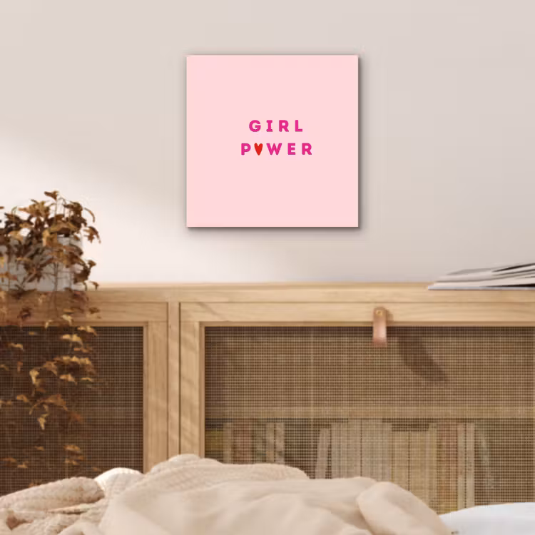 Girl power - Roze - Hartje aluminium wit klein -sfeer3