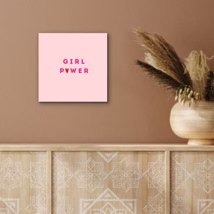 Girl power - Roze - Hartje aluminium wit klein -sfeer4