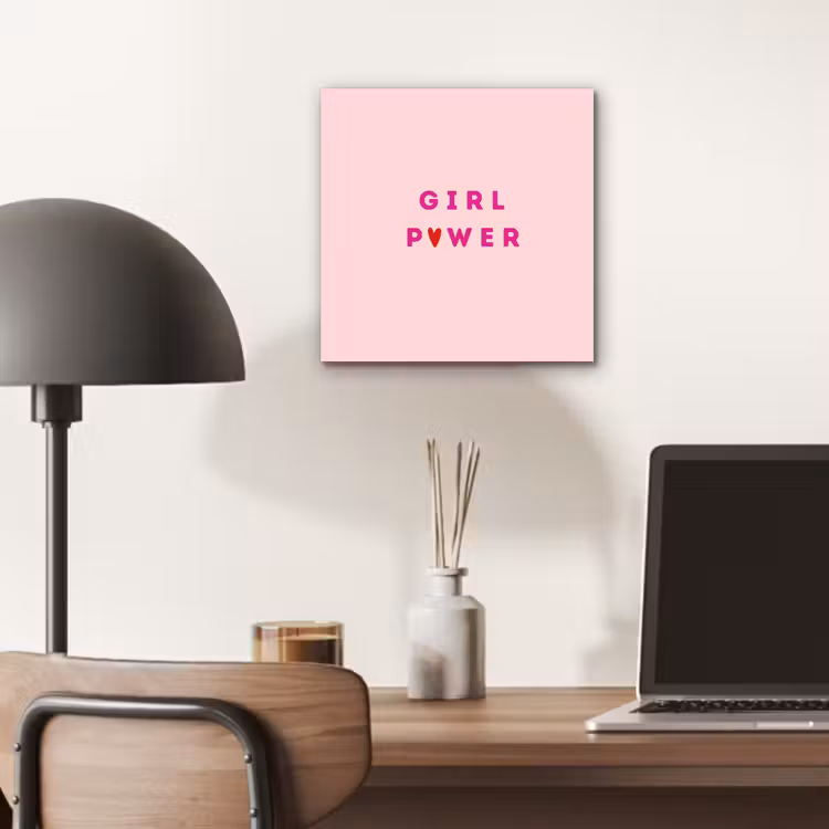 Girl power - Roze - Hartje aluminium wit klein -sfeer5