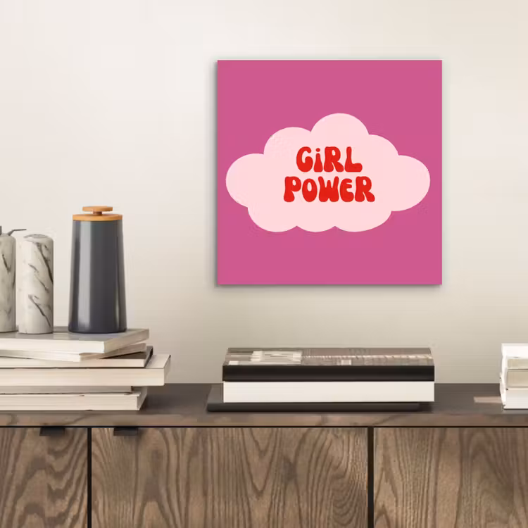 Girl power - Wolk - Roze aluminium wit klein -sfeer1