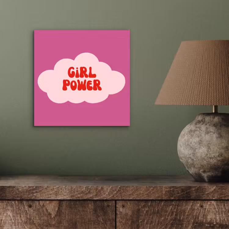 Girl power - Wolk - Roze aluminium wit klein -sfeer2