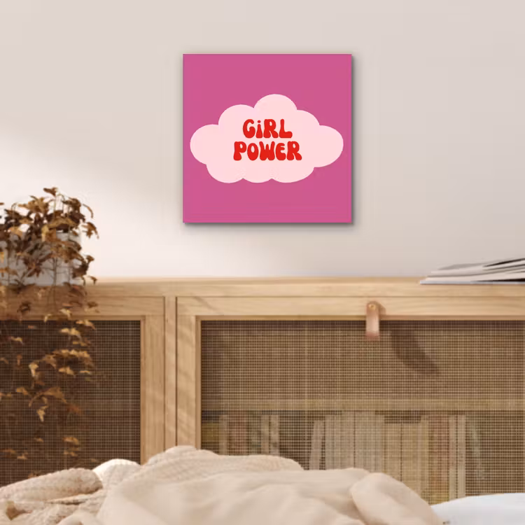 Girl power - Wolk - Roze aluminium wit klein -sfeer3
