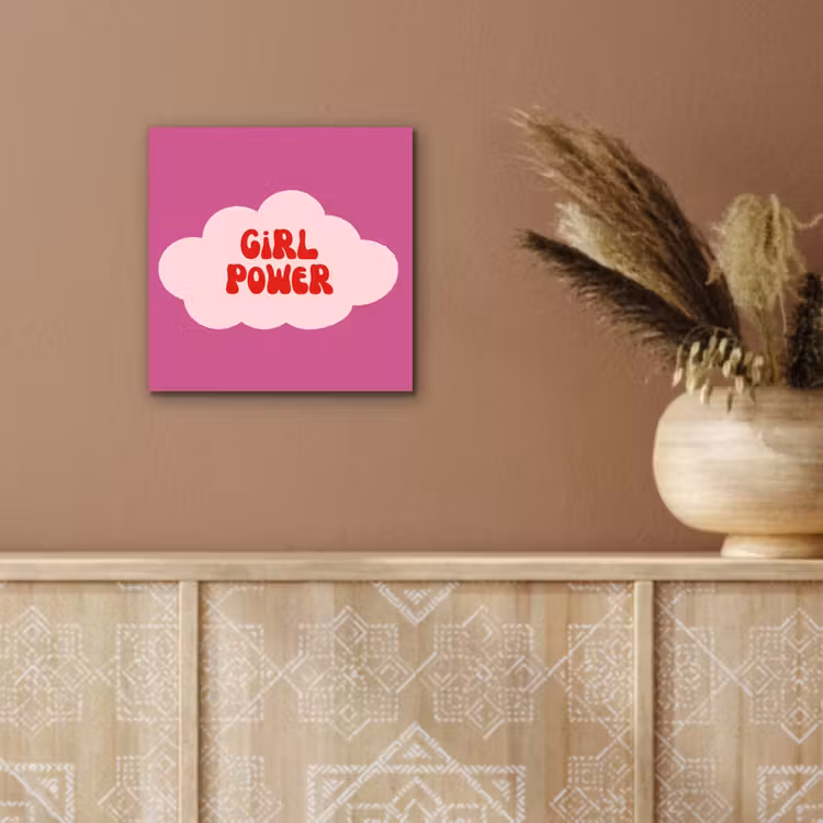 Girl power - Wolk - Roze aluminium wit klein -sfeer4