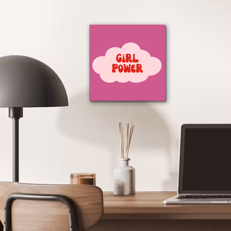 Girl power - Wolk - Roze aluminium wit klein -sfeer5