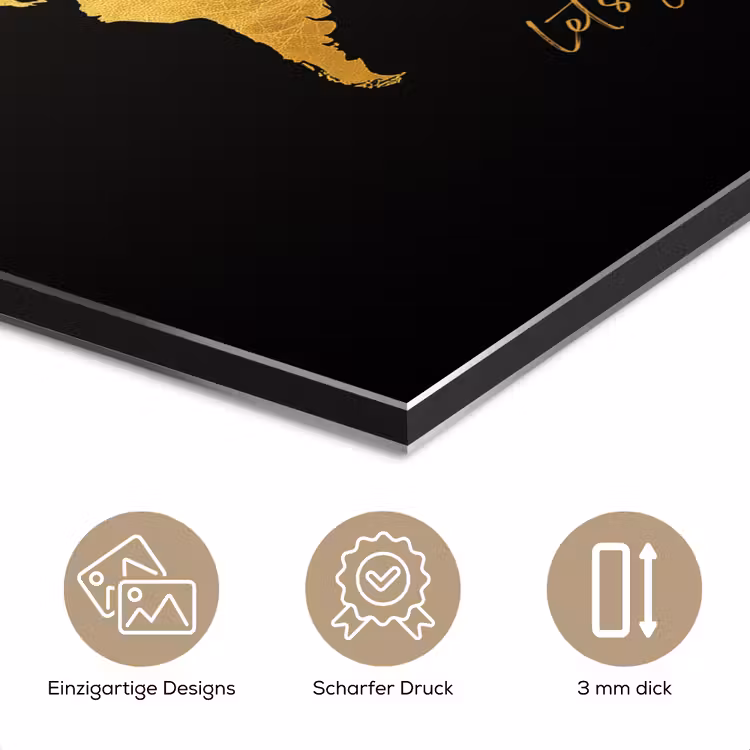 Goud - Glanzend - Wereldkaart - Luxe aluminium wit klein -closeup_DE