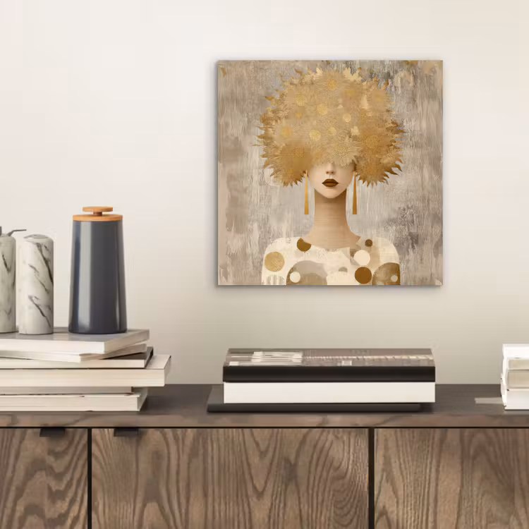 Goud - Portret - Vrouw aluminium wit klein -sfeer1