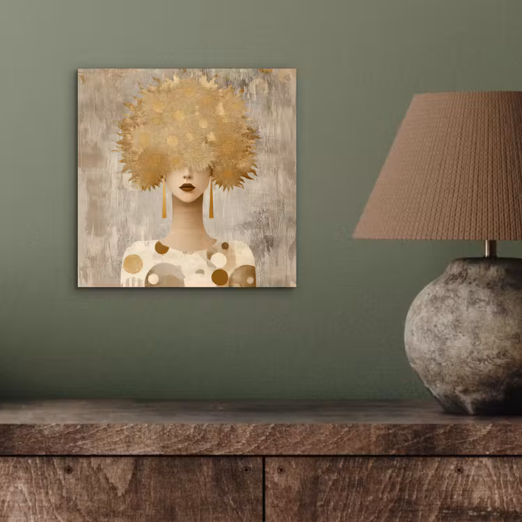 Goud - Portret - Vrouw aluminium wit klein -sfeer2