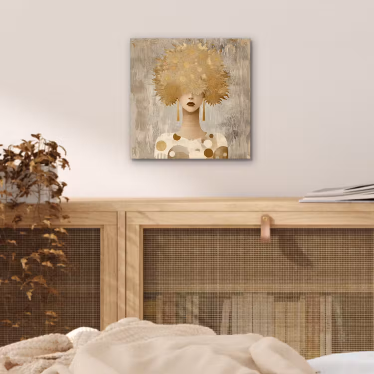 Goud - Portret - Vrouw aluminium wit klein -sfeer3