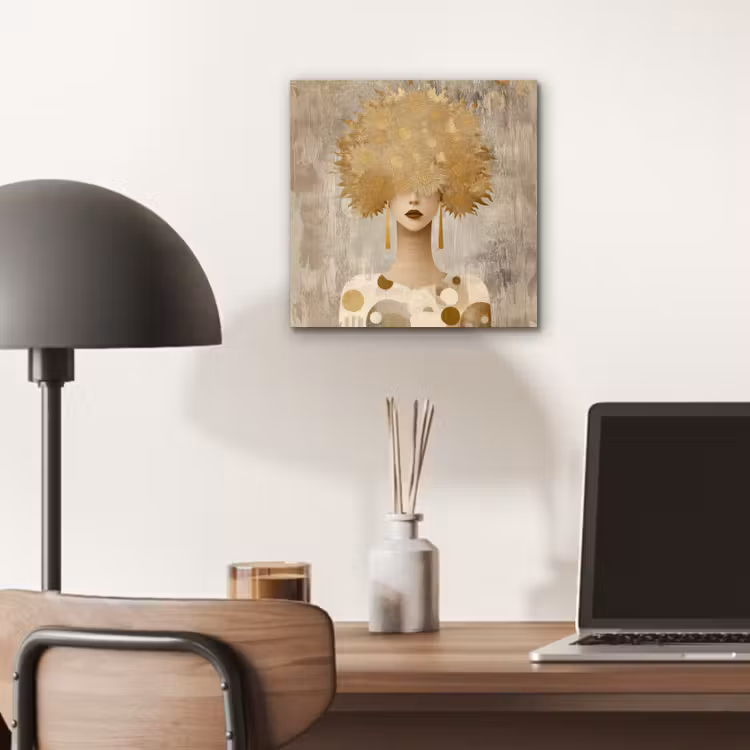 Goud - Portret - Vrouw aluminium wit klein -sfeer5