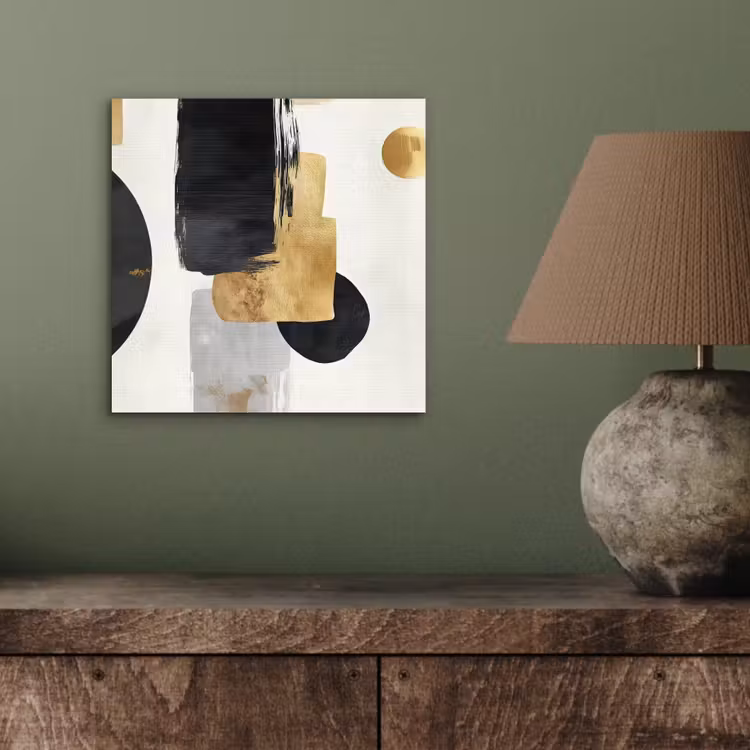 Goud - Rechthoeken - Cirkels - Abstract aluminium wit klein -sfeer2