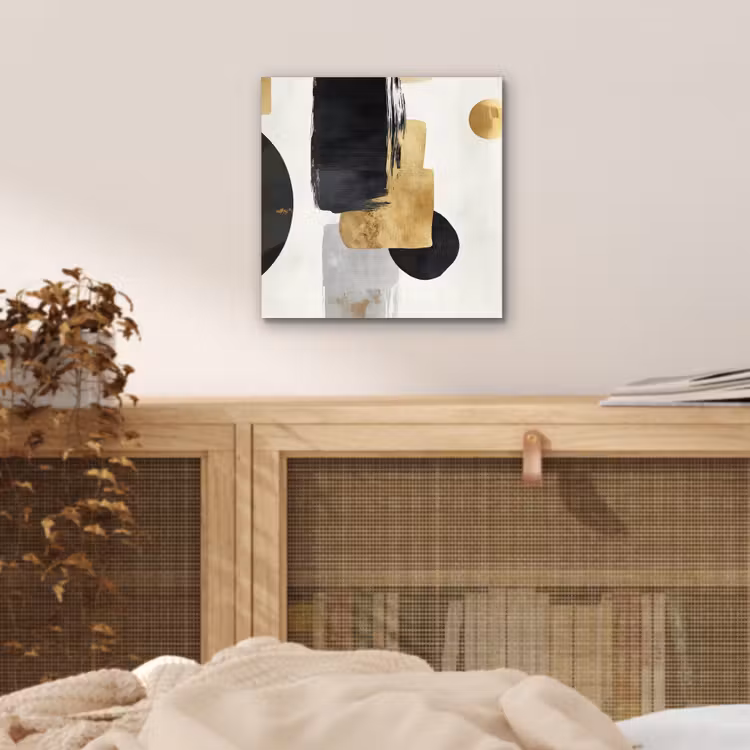 Goud - Rechthoeken - Cirkels - Abstract aluminium wit klein -sfeer3