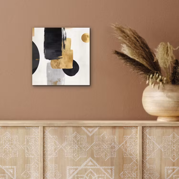 Goud - Rechthoeken - Cirkels - Abstract aluminium wit klein -sfeer4