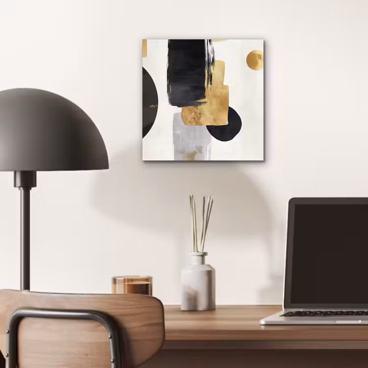 Goud - Rechthoeken - Cirkels - Abstract aluminium wit klein -sfeer5