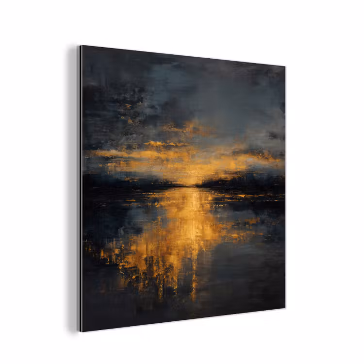 Gouden Reflectie op Water aluminium wit klein -3d