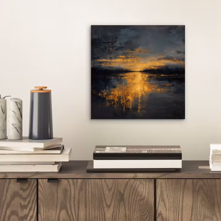 Gouden Reflectie op Water aluminium wit klein -sfeer1