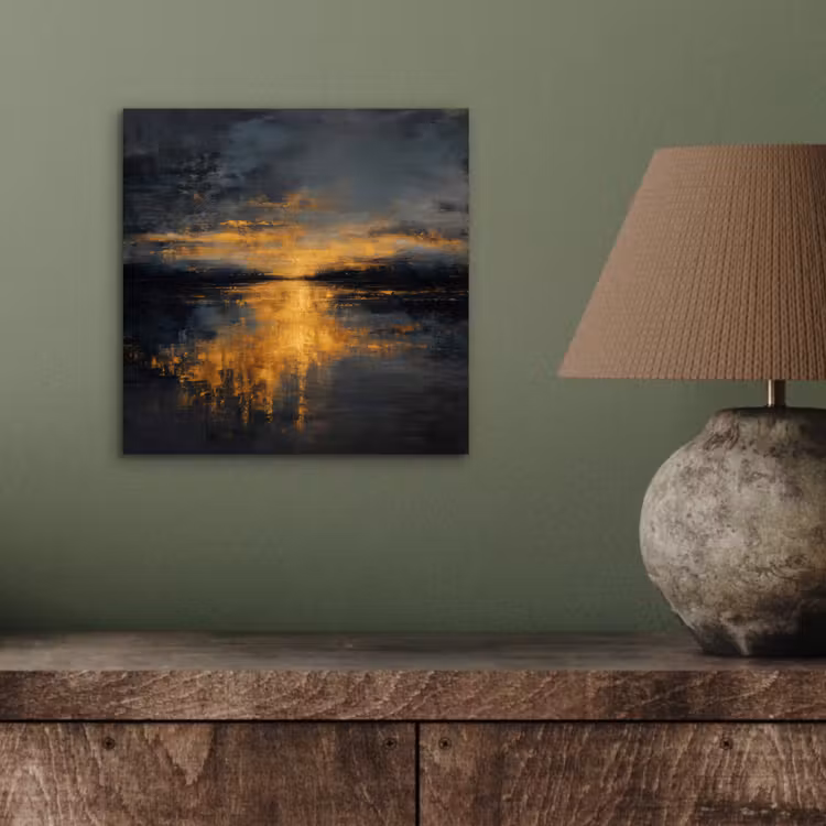 Gouden Reflectie op Water aluminium wit klein -sfeer2