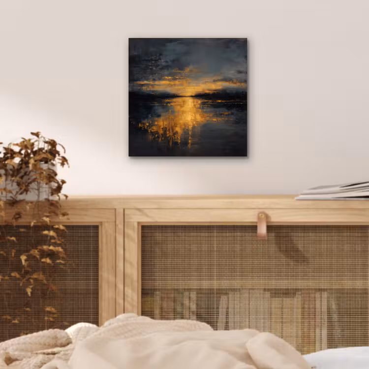 Gouden Reflectie op Water aluminium wit klein -sfeer3