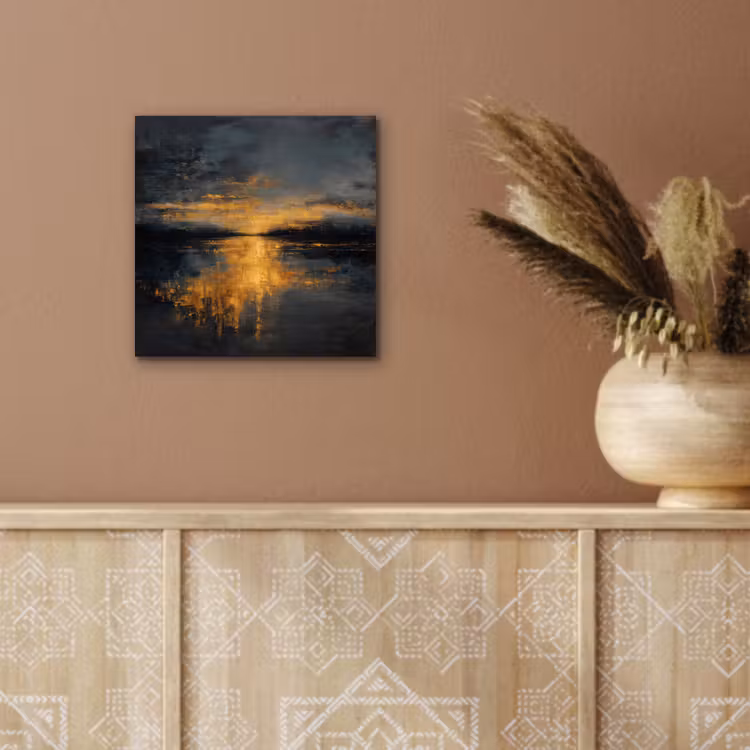 Gouden Reflectie op Water aluminium wit klein -sfeer4