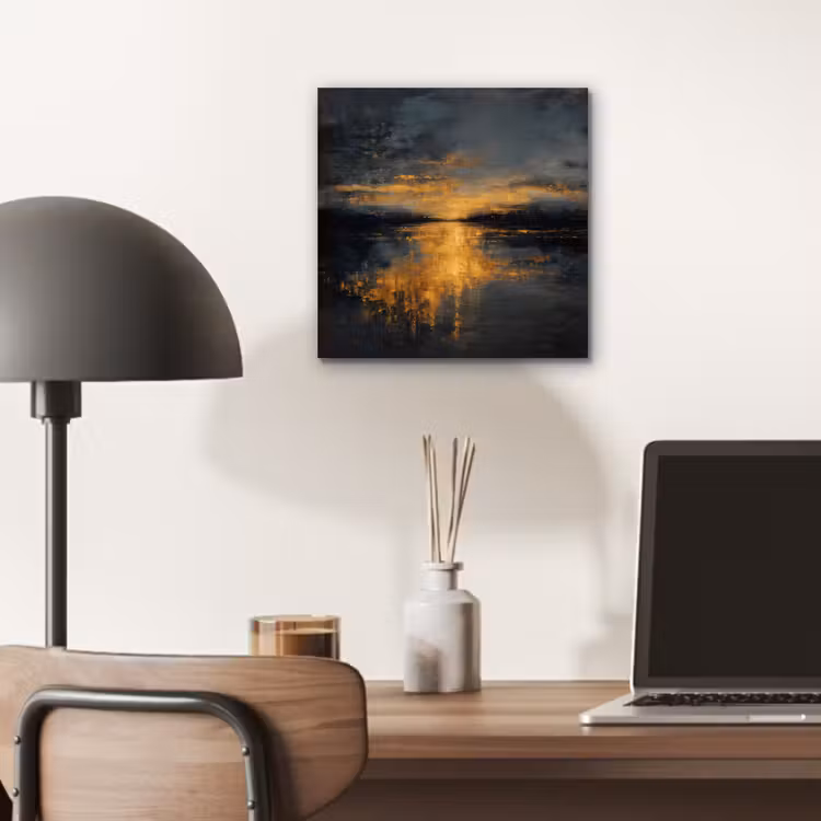 Gouden Reflectie op Water aluminium wit klein -sfeer5