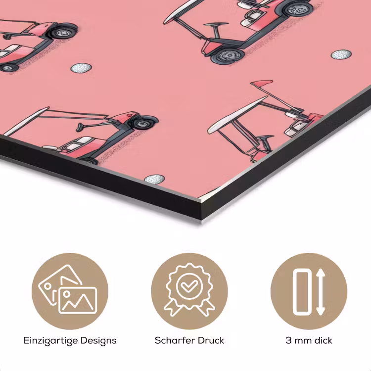 Golfkar - Retro - Roze aluminium wit klein 46 -closeup_DE