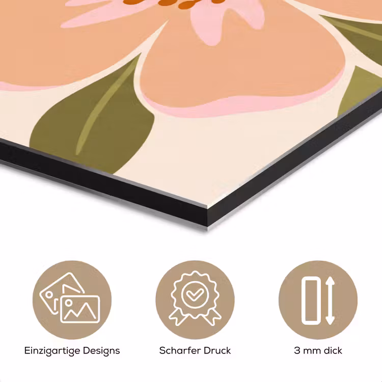 Grafisch - Bloemen - Roze aluminium wit klein -closeup_DE
