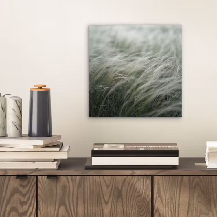 Gras - Wazig - Natuur - Groen - Zacht aluminium wit klein -sfeer1