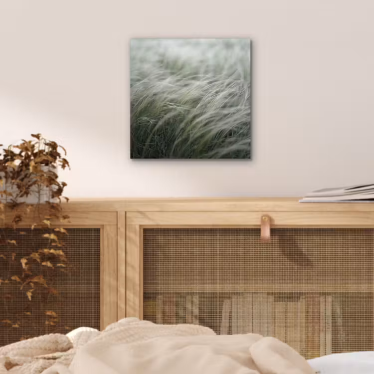 Gras - Wazig - Natuur - Groen - Zacht aluminium wit klein -sfeer3