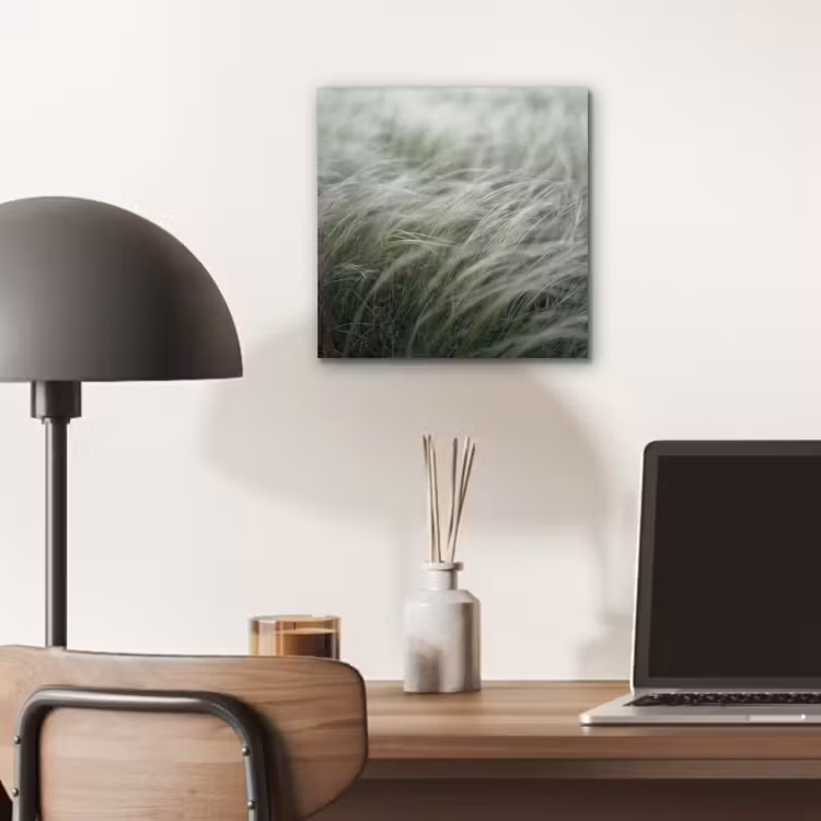 Gras - Wazig - Natuur - Groen - Zacht aluminium wit klein -sfeer5
