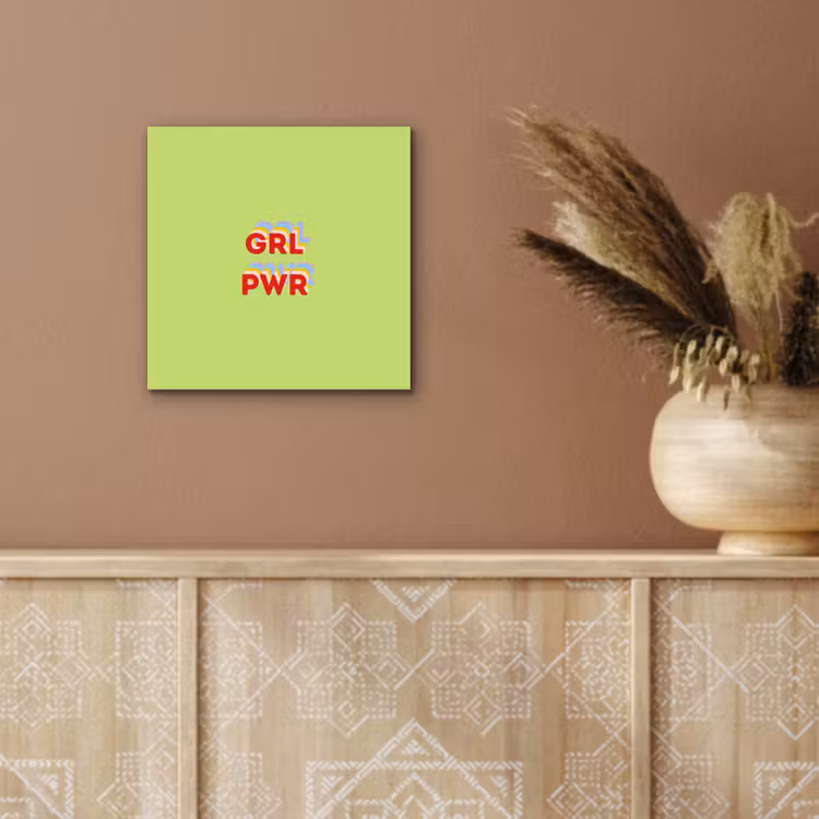 Grl pwr - Groen - Rood - 3D aluminium wit klein -sfeer4