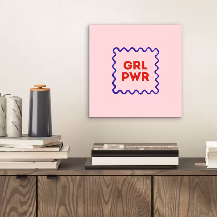 Grl pwr - Roze - Kader aluminium wit klein -sfeer1