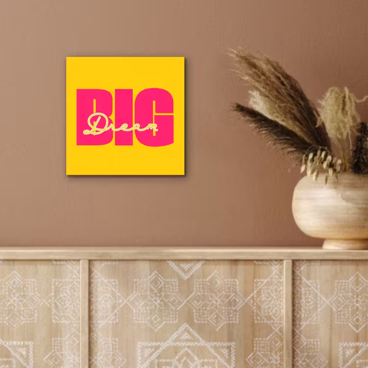 Dream big - Geel - Roze aluminium wit klein -sfeer4