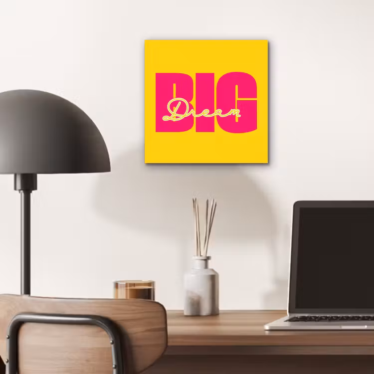 Dream big - Geel - Roze aluminium wit klein -sfeer5