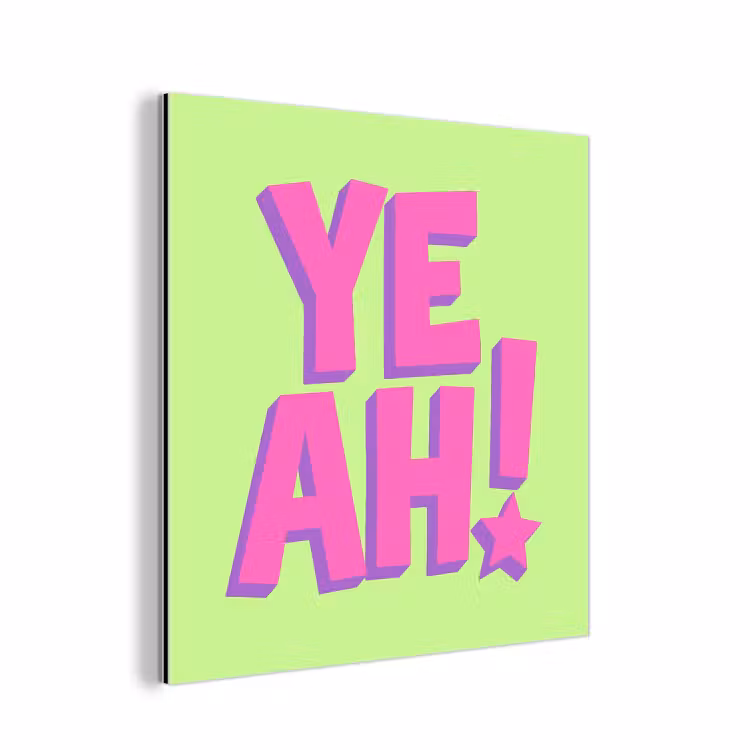 Groen - Neon - Quote aluminium wit klein -3d