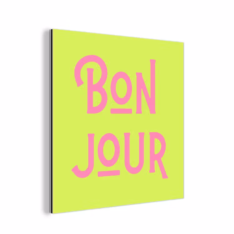 Groen - Roze bonjour - art-deco aluminium wit klein -3d