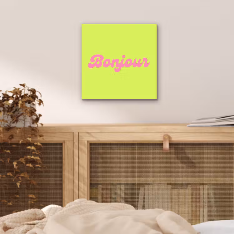 Groen - Roze bonjour - Retro aluminium wit klein -sfeer3