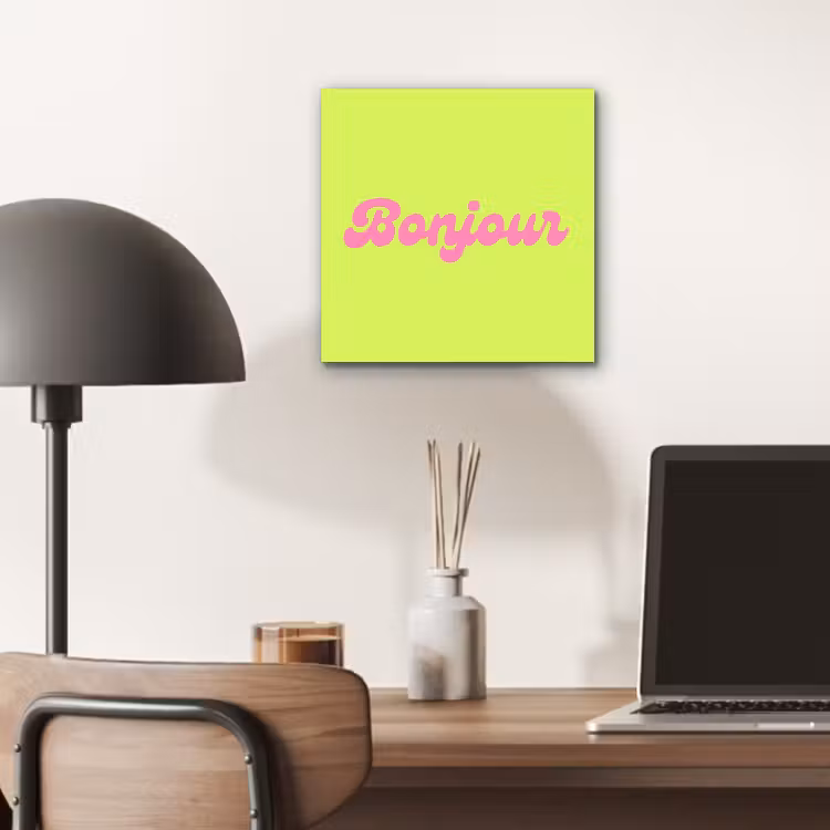 Groen - Roze bonjour - Retro aluminium wit klein -sfeer5