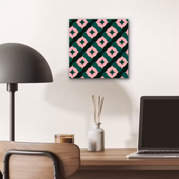 Groen - Roze - Retro - Sterren aluminium wit klein 46 -sfeer5