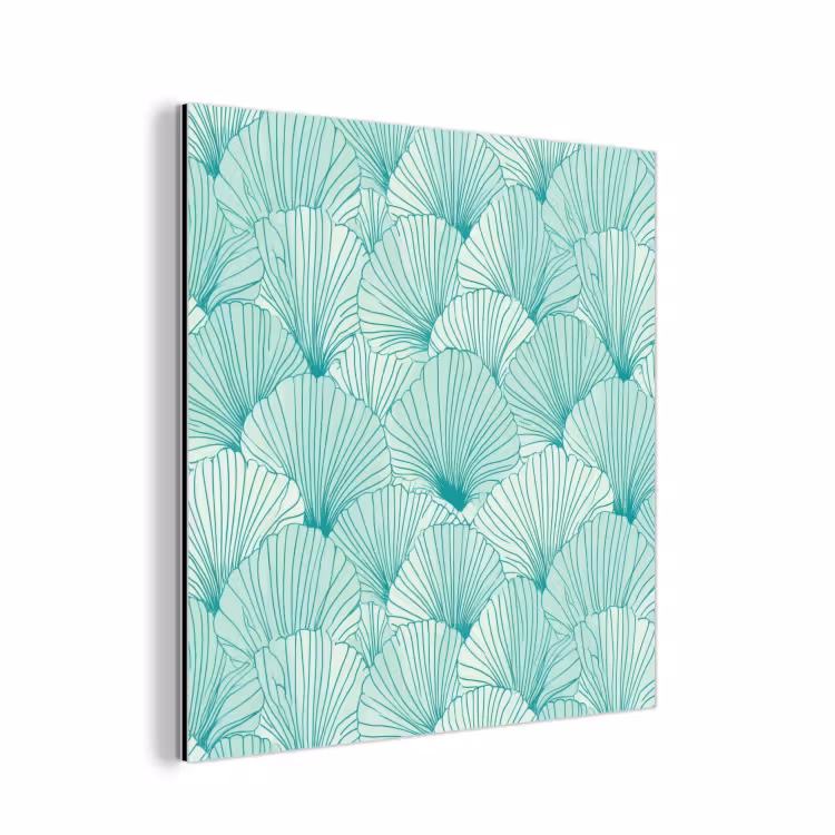 Groen - Wit - Ginko - Getekend - Textuur aluminium wit klein 46 -3d