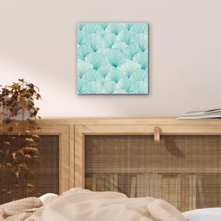 Groen - Wit - Ginko - Getekend - Textuur aluminium wit klein 46 -sfeer3